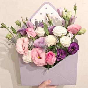 Presentförpackning 4st 20x7x14.5 cm Creative Paperboard Envelope Fold Flower Box Flowers Wrapping Packaging Home Decoration