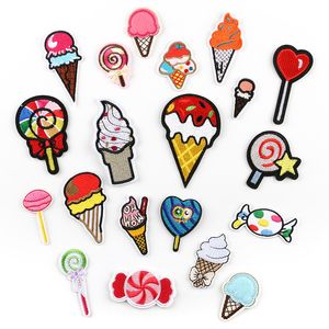 Notions Ice Cream Lollipop Patches Mixed Iron on Embroidered Appliques Sew on Patch DIY Clothing Craft Decoration Accessories