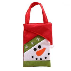 Decorazioni natalizie 1pc Bellissimi sacchetti regalo Caramelle Dolcetti Borsa portatile per la decorazione domestica della festa1