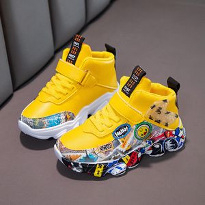 Sneakers Spring Fall Buty dla chłopców dziewczęta dziecięce trampki Casualne buty skórzane mieszkania Zimowe dziewczyny buty sportowe zapatos de 230203