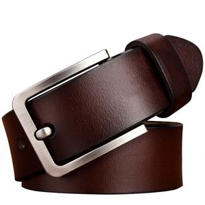 Cintos homens de duas camadas capuz de capuz e agulha europ￩ia e americana espessura vintage cal￧a jeans jeans belt festival de comprimento de 105 cm a 125cm