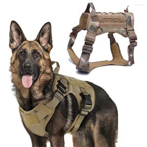 Dog Collars戦術的な軍事ペットサービスハーネスアーミーK9ワーキングカラーベストハンドルリーシュリードトレーニングジャーマンシェパードクイックリリース