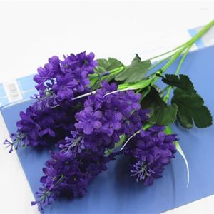 Dekorativa blommor 35-40 cm 5 huvud Hyacint violetta konstgjorda hemprydnads äktenskap födelsedagsfest dekoration falsk