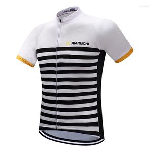 Racing Jackets Unisex Summer Cycling Jersey Black Stripes Breathable Quick Dry Short Sleeve Riding Jerseys Customized/Wholesale Service