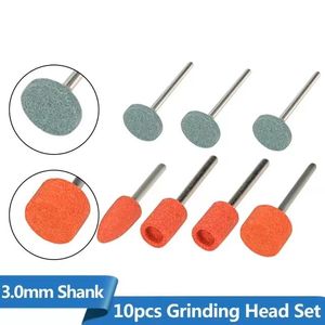 Aşındırıcı Monte Taş 10 PCS 3mm Saf Taşlama Baş Taş Tekerleği Dremel Rotary Araçları Aksesuarları