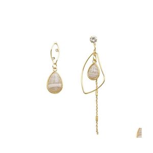 Dangle Chandelier Fashion Jewelry S925 Sier Post Earrings Asymmetrical Geometry Raindrop Agate Tassel Stud Drop Delivery Dhtyu