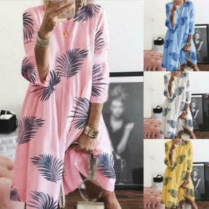 Casual Dresses Fashion Women's Boho Floral Loose Dress Party Cocktail Beach Plus Size