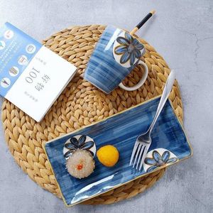 Skålar högkvalitativ keramisk tabell japan stil porslin ris sallad soppa kreativ handmålad blommig skål hembehållare