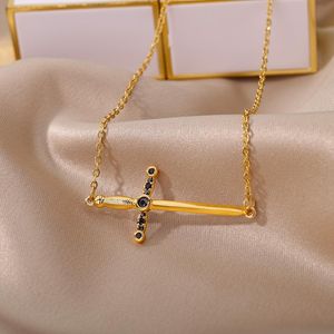 Chains Zircon Sword Pendant Necklaces For Women Stainless Steel Plated Dagger Necklace Gothic Punk Party Jewelry Gift 2023Chains