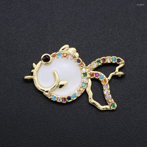 Charms 26x15 мм CZ Циркон DIY Ювелирные изделия из шарма Золотой рыбки разъемы Оптовые скидки на объемные скидки на заказ на заказ заказы