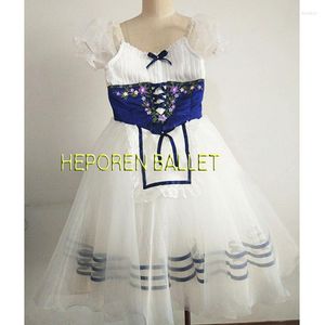 Scen Wear High Quality Giselle Ballet Costumes With förkläde Soft Tulle Girls Gobelia Dance Leotard Dress Full-Spirted Flower Chest