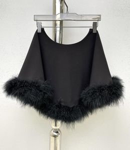 Kjolar 2023 Ostrich Feather Trim Puffy låg midja kjol 1202