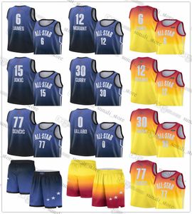 2023 All-Star Western Basketball Jerseys Lebron James Luka Nikola Doncic Jokic Ja Morant Damian Lillard Shorts Stars