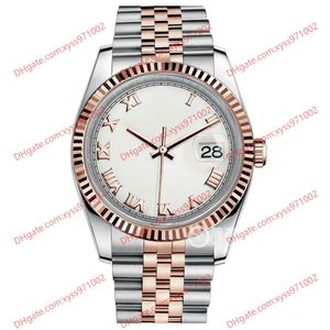 High-quality watch 2813 automatic men's watch 116231 36mm white rome dial 18k rose gold stainless steel wristwatch sapphire glass 116244 fashion women's watches