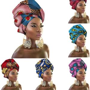 Etniska kläder 29Color African Dresses For Women Pannband Tryckt Scarf Rich Bazin Nigerian Headtie Africa Dashiki Costumes 50 180cm