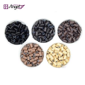 Microbeads Wholesale 1000pcs 4.0*2.8*6.0mm Silicone Beads Lined Copper Copper Micro Rings for Stick i-tip I Bonded Tip Hair Extensions 230204