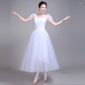 Scene Wear Professional Ballet Leotards for Women Adult Romantic Dance Tutu Long Tulle Practice Skirt Dress Girl Kids