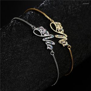 Link Bracelets European And American Trend Micro-inlaid Jewelry 2023 MAMA Letter Bracelet Adjustable Mother's Day Gift