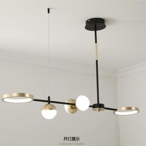 Hängslampor lång ljuskrona matsal dekor design lampa minimalistiska inomhus hem svart guld ljus upphängning fixturer