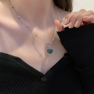 Choker känner känslomässig känslig missfärgning kärlek hänge halsband rostfritt stål pärlkedja gåva smycken mode