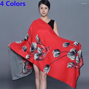 Scarves Long Women Cashmere Scarf Lily Flower Soft Warm Blanket Fashion Casual Lady Winter Wraps Bandana Shawl Foulard Pashmina