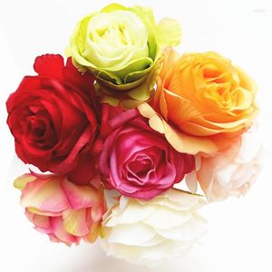 Plast Roses Silica Gel Pen Creative Simulation Seven Rose snabbtorkande bläckpriser Kawaii School Supplies Stationery
