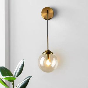 Vägglampor modern edison glas boll lampa nordisk guld belysning fixturer hem dekor sovrum badrum spegel ljus inomhus armatur