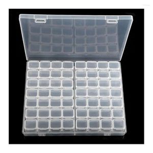 Storage Boxes 28/56/224 Slot Transparent Plastic Box Diamond Painting Accessories Tool Nail Art Rhinestone Bead