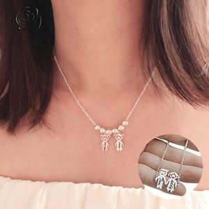 Naszyjniki wiszące Fengli Niestandardowy Naszyjnik ze stali nierdzewnej dla kochanka Romantyczny Dift Dift Her Valentines Day Sister Choker