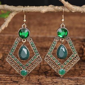 Dangle Earrings & Chandelier Designer Fashion Jewelry 2023 Trend Bohemian Vintage Geometric Rhombus Water Drop Acrylic Gems EarringsDangle