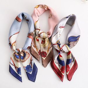 Scarves KOI LEAPING Summer Decoration Woman Fashion Chain Pattern Printing Small Square Scarf Soft Headscarf Gift
