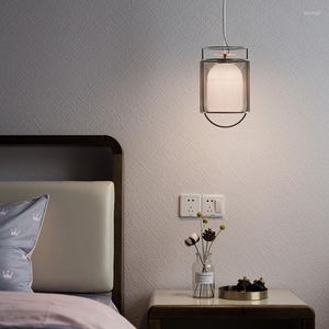 Lampy wiszące domek żywy czarny lekki przemysł szklany lampa stołowa E27 ptaki żyrandole sufit