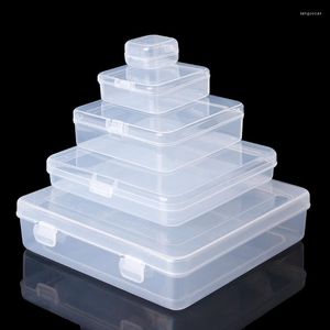 Storage Boxes Square Plastic Transparent Box Jewelry Beads Container Fishing Tools Accessories Small Items Sundries Organizer Case