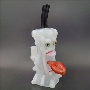 Glass Water Bong Oil Rig Hookah 14.4mm Female Joint Candle Shape Beaker Bong Pipe Carb Cap Borocilicate Quartz Banger Craftbong