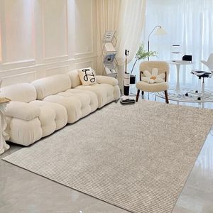 Carpets Retro Simple Large Area Light Luxury Living Room Sofa Rugs Cream Color Bedroom Cloakroom Decoration Polyester Floor Mat