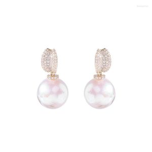Stud Earrings 2023 Trendy Pearl Cz Drop For Women Vintage Luxury Dangle Hook Safety Pin Ear-Cuffs Wedding Jewelry
