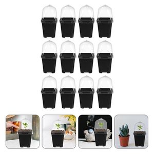 Decorative Flowers & Wreaths Sets Humidity Dome Nursery Pots Plant Square Flower Starting Gardening Seedling Cultivation Home PotDecorative