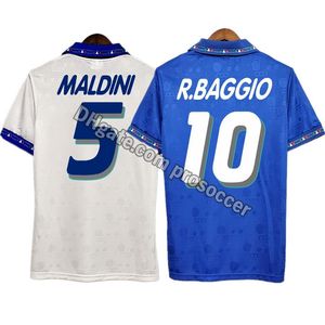 Retro 1994 Baggio Maldini Baresi Zola Italia Soccer Jerseys Vintage Kit Classic Shirt316c
