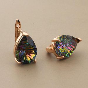 Dangle Earrings & Chandelier Korean Style Water Drop For Women Natural Zircon Party Fashion Jewelry 585 Rose Gold Unusual GoodsDangle
