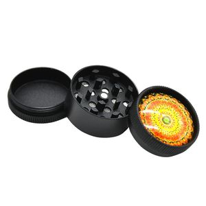 wholesale Protable 30mm 3layer Cute metal tobacco grinder mini 3D sticker tobacco smoking dry herb Spice grinders