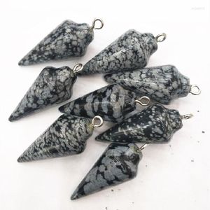 Charms 4pcs Nature Snowflake obbistan Stone Pendants для прекрасных женщин ожерель