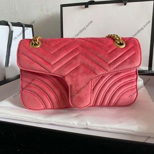 3A Qualitäts-Designer-Taschen, Umhängetasche, Damen-Designer-Handtasche, Samt-Ketten-Einkaufstasche, Umhängetasche, Umschlagklappe, Damen-Handtasche, Zig-kleine Geldbörse aus echtem Leder