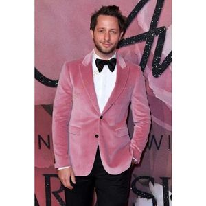 Ternos masculinos Blazers design de moda rosa fumando blazer masculino noivo Tuxedos slim fit groomsmen baile smokdomen's