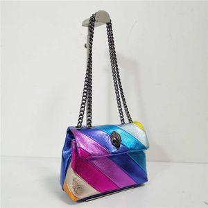 Crossbody Bag Summer Mini Rainbow Women Handväska Jointing Colorful Cross Body Bag Patchwork Shoulder Bag 230205