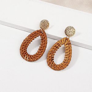 Dangle Earrings & Chandelier Bijoux Rattan Water Drop For Women Wooden Handmade Earring 2023 Brincos Female Fashion Jewelry KolczykiDangle K
