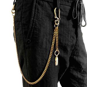 Keychains Skull Hook Mens Solid Brass Pants Trousers Chain Biker Wallet KeychainKeychains Fier22