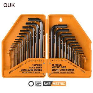 Hand Tools QUK Allen Key Set 30Pcs Hexagon Flat Universal Spanner Kits 0.7-10mm Metric Double-end L-type Wrench Repair For Bike