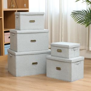 Storage Boxes Multiple Models/Brand / Large Capacity Cotton Linen Folding Box With Lid Clothing/Toy Household Organization