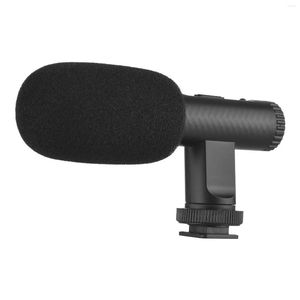 Mikrofonlar Taşınabilir Stereo Mikrofon Video Kayıt Mikrofon 3.5mm TRS Fiş DSLR Kameralar için Yerleşik Şarj Edilebilir Pil Kamera