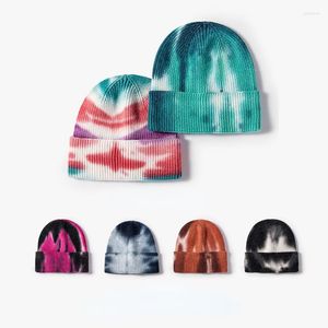 Boinas de boinas de outono de inverno tingido chapéu de malha de malha mulheres ao ar livre hip-hop quente sem laras homens frios masculinos de lã gorros